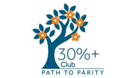 30% plus Club Path to Parity logo.