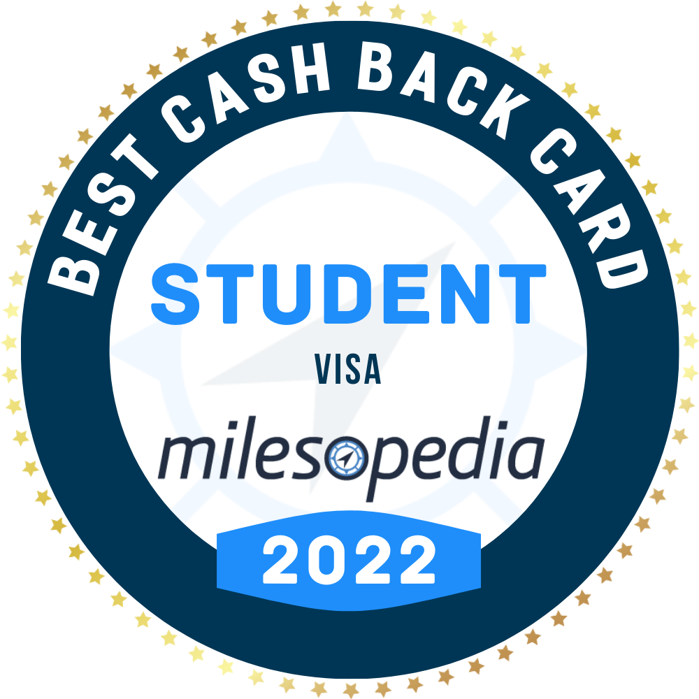 Best 2022 cash back card by Milesopedia award logo.