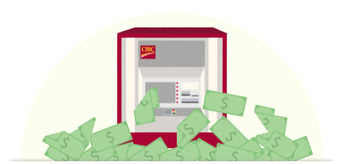 CIBC ATM dispensing U.S. dollars